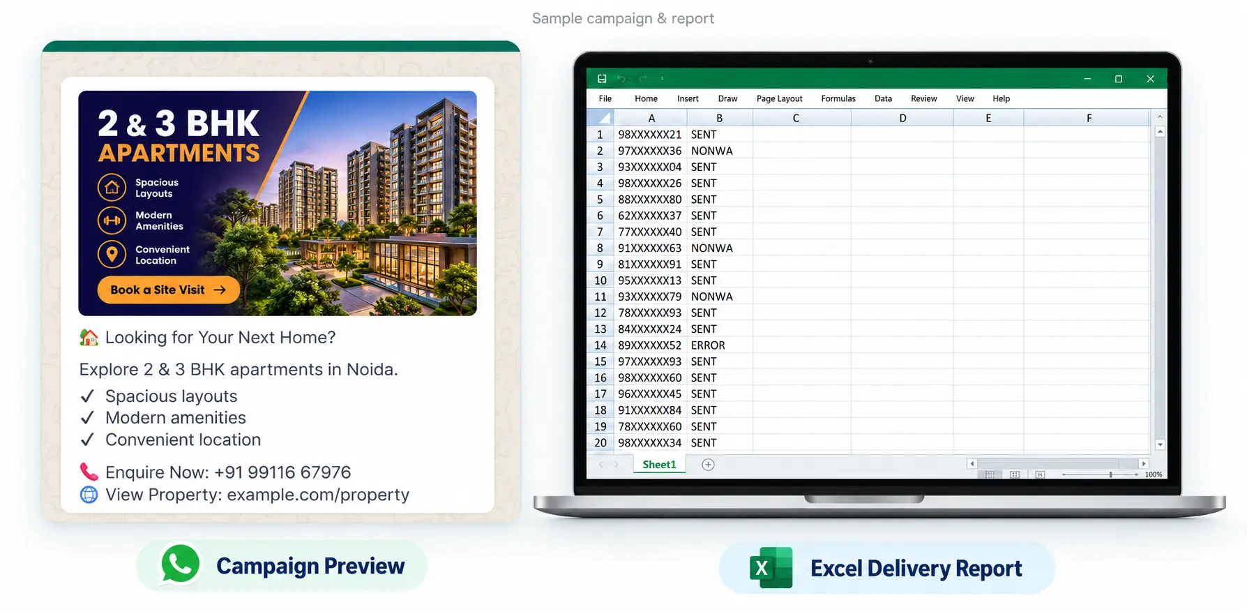 Real Estate WhatsApp Campaign Preview